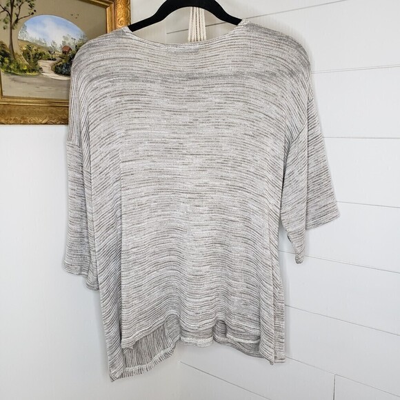 Sympli Easy As Pie Top Striped Grey Lagenlook Size 6 - Picture 4 of 6
